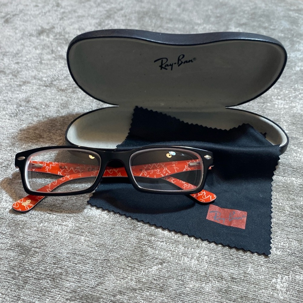 Ray Ban frames. RB5206 Black & orange. Excellent condition. {1205}